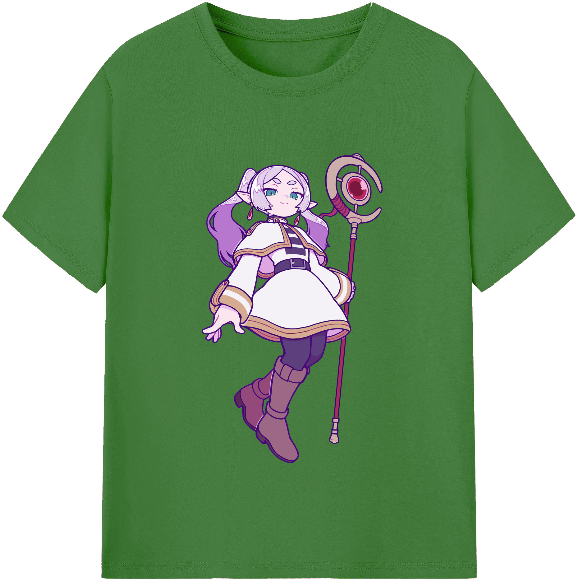 （画像用） 葬送のフリーレン Frieren レディースカジュアルプリントTシャツ（綿100％）